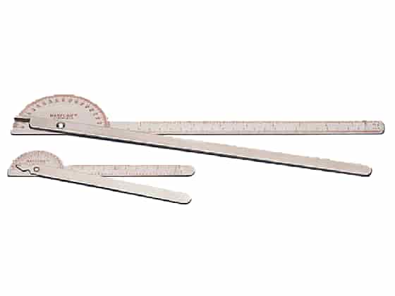 Goniometer i metall 180 grader 7" - 18 cm.